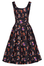 Load image into Gallery viewer, Dolly &amp; Dotty Amanda Rockabilly Pinup Girl Print Swing Dress Black
