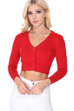 Load image into Gallery viewer, MAK Cropped Cardigan Magenta