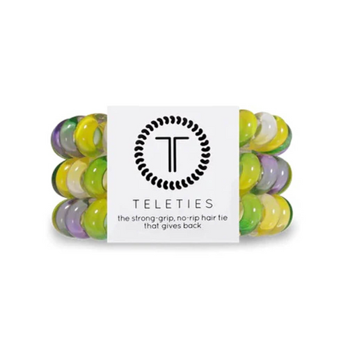 Teleties Big Easy Large Hair Ties Green/Purple/Yellow
