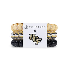 Load image into Gallery viewer, Teleties Central Florida Knights Large Hair Ties Black/Gold