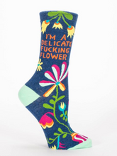 Load image into Gallery viewer, Blue Q Delicate Fucking Flower Women&#39;s Socks