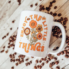Load image into Gallery viewer, Enjoy The Little Things Retro Floral Coffee Mug 11 oz