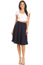 Load image into Gallery viewer, High Waisted Swing Skirt Navy