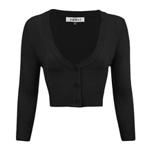 Load image into Gallery viewer, MAK Cropped Cardigan Black