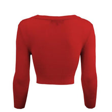 Load image into Gallery viewer, MAK Cropped Cardigan Red
