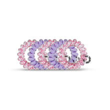 Load image into Gallery viewer, Teleties Leopard Love Tiny Hair Ties Pink/Purple