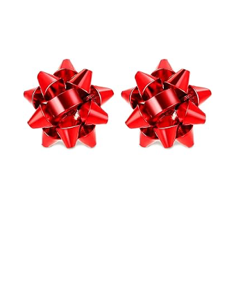 Christmas Bow Stud Earrings Red