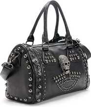 Load image into Gallery viewer, Skull Faux Leather Studded Bag Black