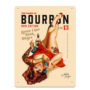 Babes of Bourbon Pinup Volume 13 Metal Sign