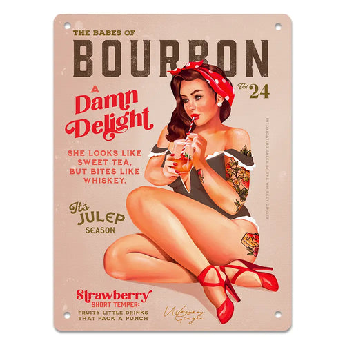 Babes of Bourbon Pinup Volume 24 Metal Sign