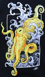 Black Market Octopus Crawl Men's Graphic T-Shirt Black