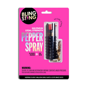 Bling Sting Metallic Studded Pepper Spray Black