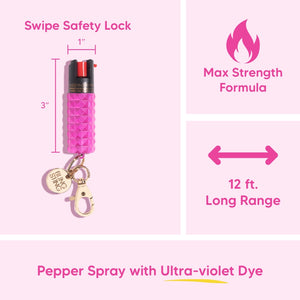 Bling Sting Metallic Studded Pepper Spray Metallic Pink