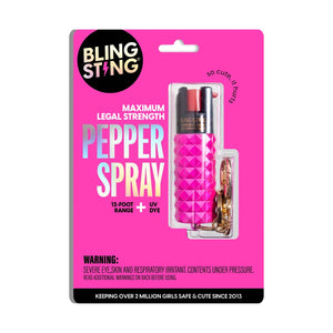 Bling Sting Metallic Studded Pepper Spray Metallic Pink