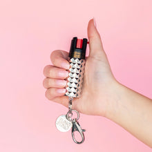 Load image into Gallery viewer, Bling Sting Metallic Studded Pepper Spray Silver