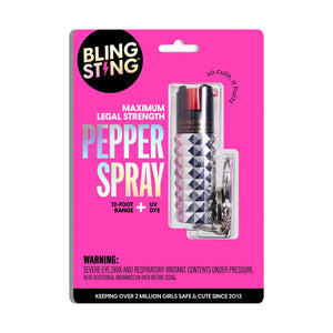 Bling Sting Metallic Studded Pepper Spray Silver