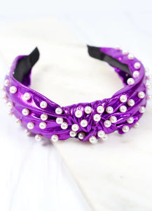 Abbie Metallic Purple Pearl Headband