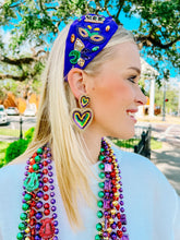 Load image into Gallery viewer, Mardi Gras Parade Ready Seed Bead Beaded Headband Purple