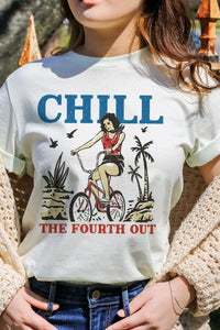 Chill the Fourth Out Graphic Tee Vintage White
