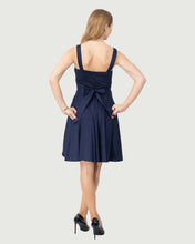 Load image into Gallery viewer, Eva Rose Fit &amp; Flare Tie Back Dress Navy
