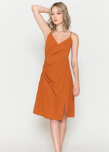 Load image into Gallery viewer, Persimmon Side Ruched Dress Rust