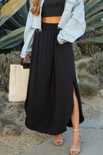 Load image into Gallery viewer, Smocked Waist Maxi Skirt Black