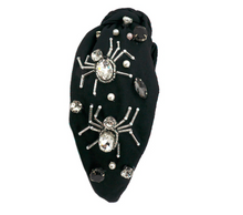 Load image into Gallery viewer, Halloween Spider Bling Headband Black