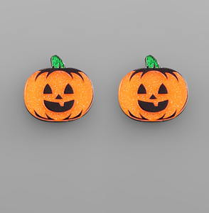 Jack-o-lantern Laughing Pumpkin Earrings Orange