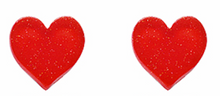 Load image into Gallery viewer, Small Acrylic Glitter Heart Stud Earrings Red