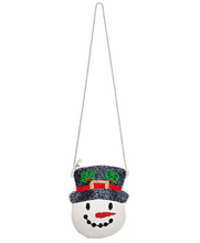 Load image into Gallery viewer, Snowman Seed Bead Beaded Crossbody Purse