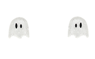 Tiny Ghost Earrings White