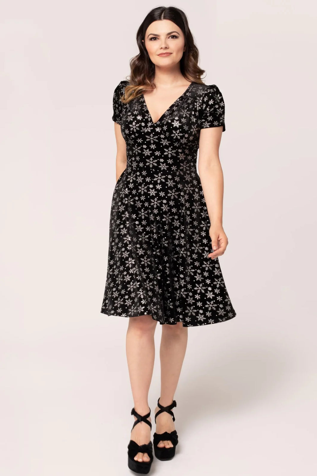 Hell Bunny Eve Snowflake Dress Black