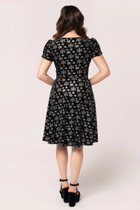 Hell Bunny Eve Snowflake Dress Black