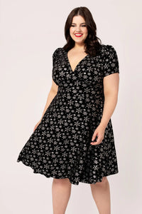 Hell Bunny Eve Snowflake Dress Black