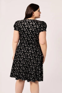 Hell Bunny Eve Snowflake Dress Black