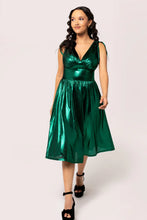 Load image into Gallery viewer, Hell Bunny Gigi Midi Dress Metallic Green