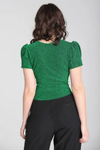 Load image into Gallery viewer, Hell Bunny Loco Motion Lurex Top Green