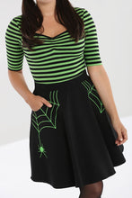 Load image into Gallery viewer, Hell Bunny Miss Muffet Mini Skirt Black/Neon Green