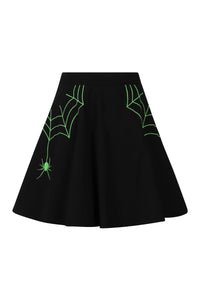 Hell Bunny Miss Muffet Mini Skirt Black/Neon Green