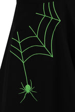Load image into Gallery viewer, Hell Bunny Miss Muffet Mini Skirt Black/Neon Green