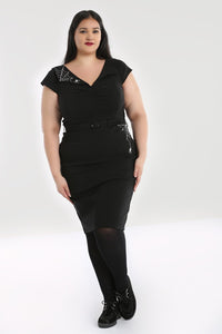 Hell Bunny Miss Muffet Pencil Dress Black