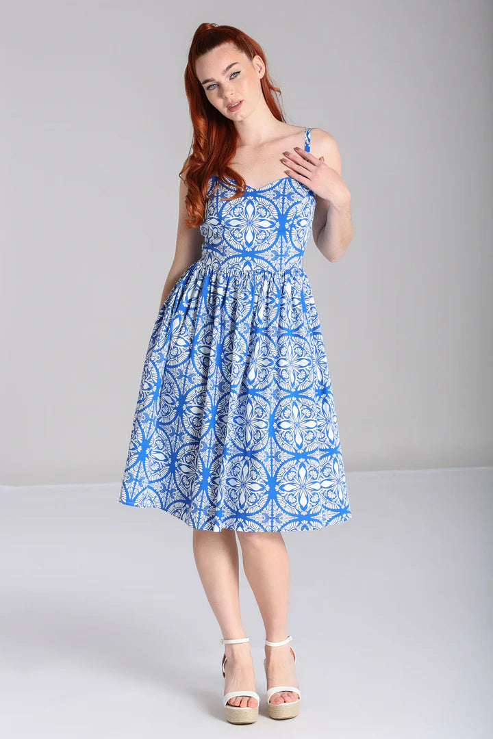 Hell Bunny Sicily Dress Blue S Hell Bunny Sicily Dress Blue S