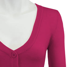 Load image into Gallery viewer, MAK Cropped Cardigan Magenta