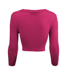 Load image into Gallery viewer, MAK Cropped Cardigan Magenta