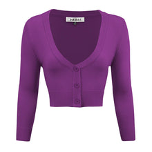 Load image into Gallery viewer, MAK Cropped Cardigan Purple