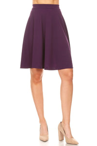 High Waisted Swing Skirt Plum