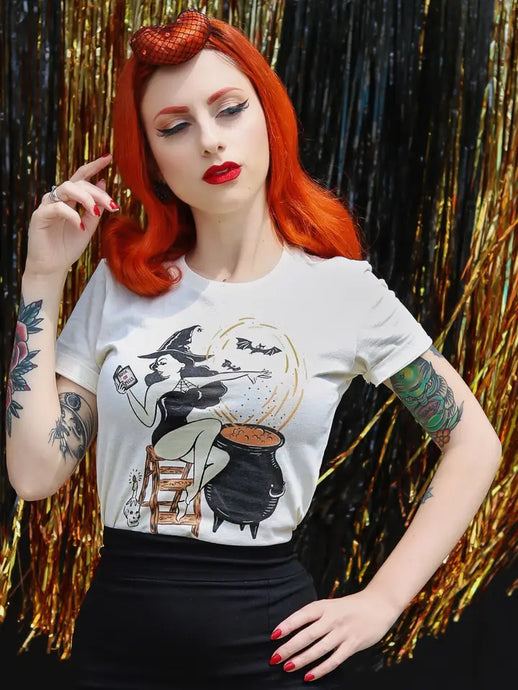 Mischief Made Book of Spells Fitted Graphic Tee Ivory