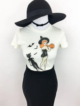 Load image into Gallery viewer, Mischief Made Trick or Treat Fitted Graphic Tee Ivory