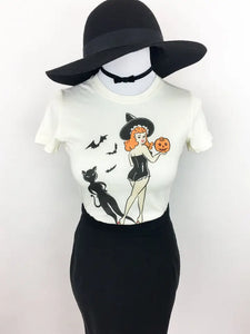 Mischief Made Trick or Treat Fitted Graphic Tee Ivory