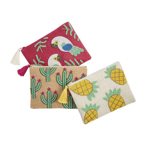 Mud Pie Pineapple Beaded Jute Bag